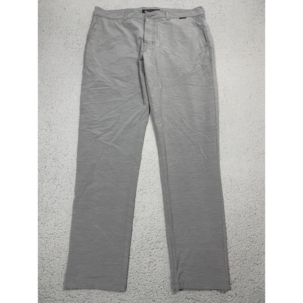 Travis Mathew Pants Mens 36x31 Gray Microfiber Stretch Chino Golf Casual